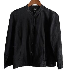 Eileen Fisher 100% Linen Jacket Black MP
